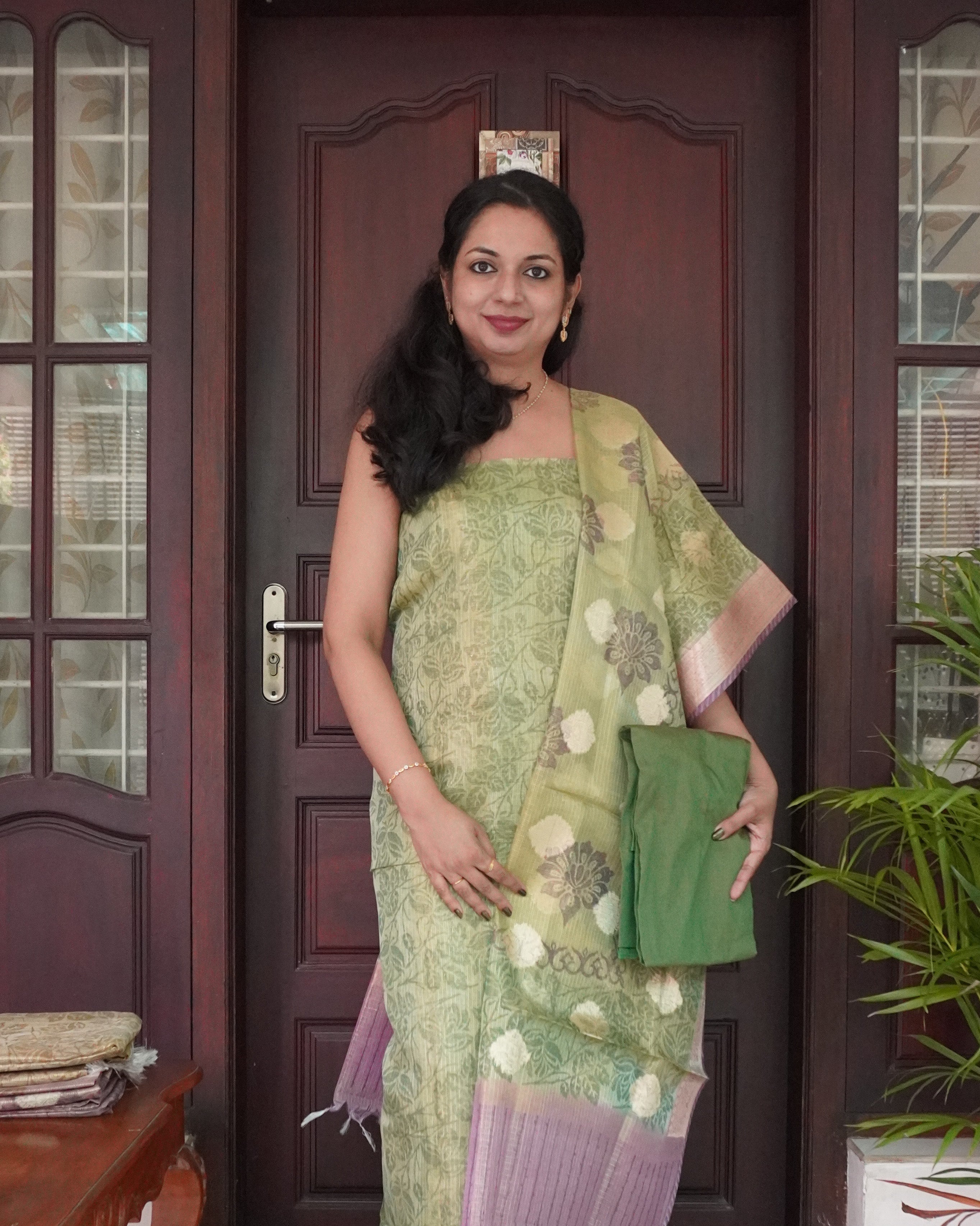 Tissue Unstitched Salwar Set -0014