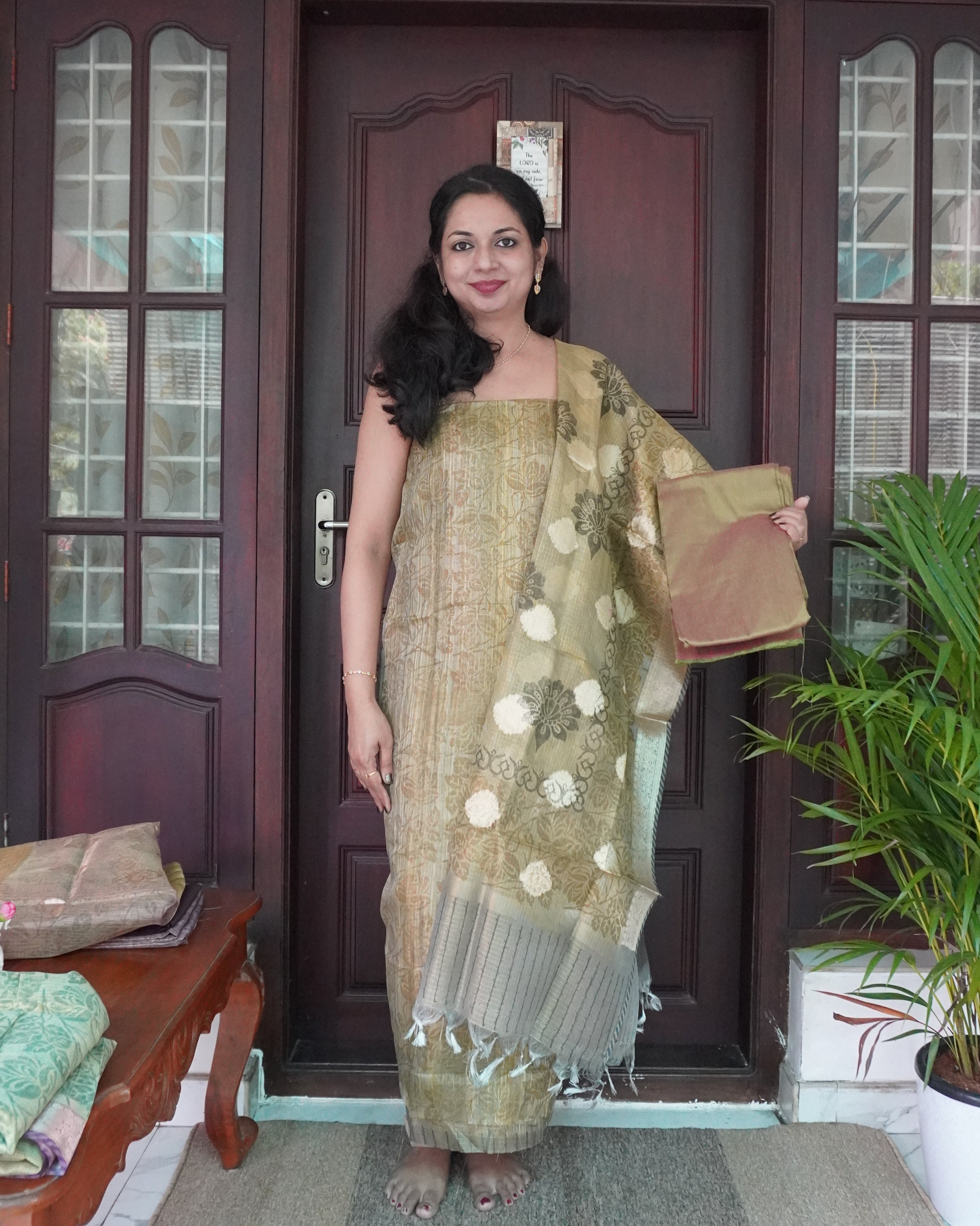 Tissue Unstitched Salwar Set -0014