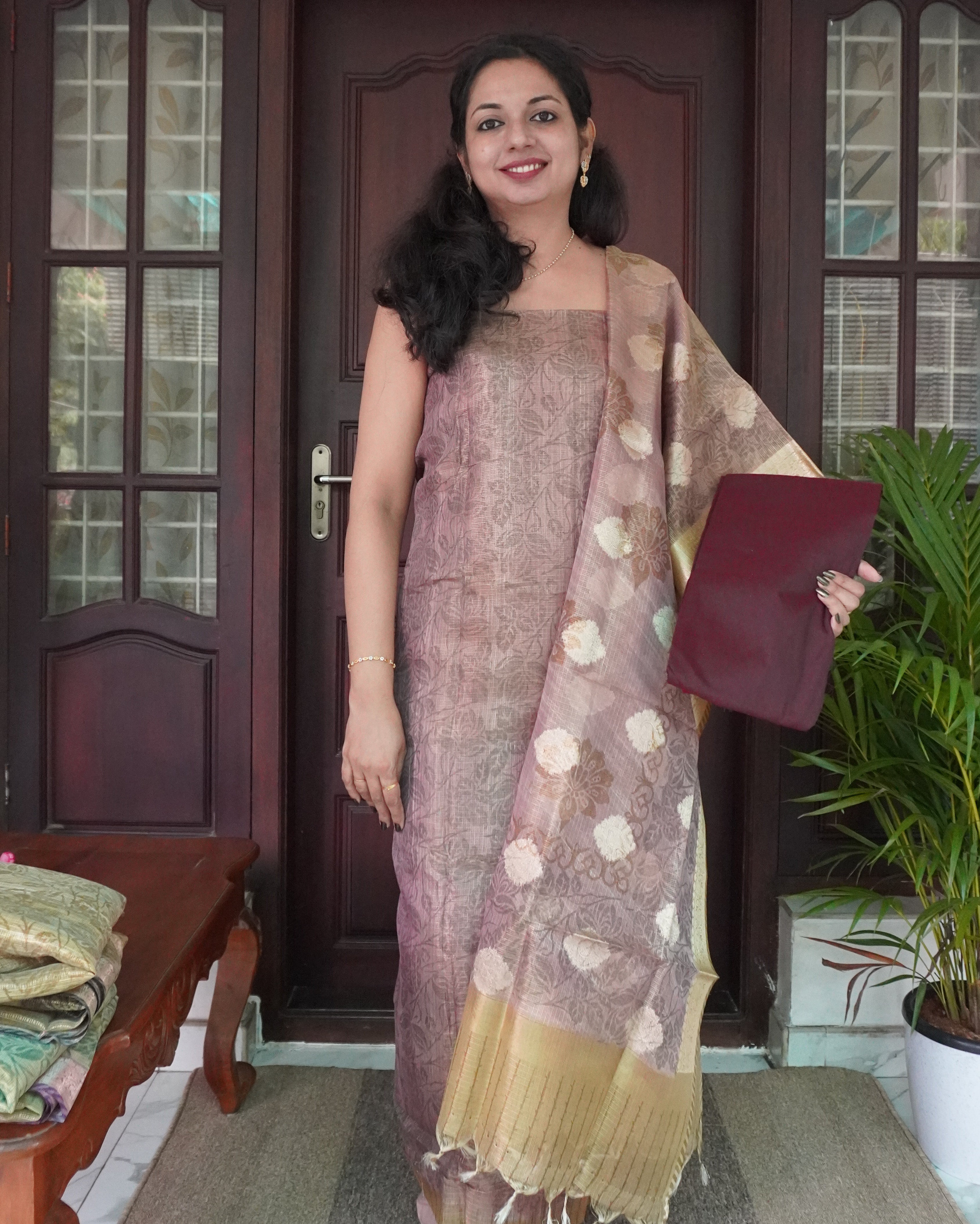 Tissue Unstitched Salwar Set -0014