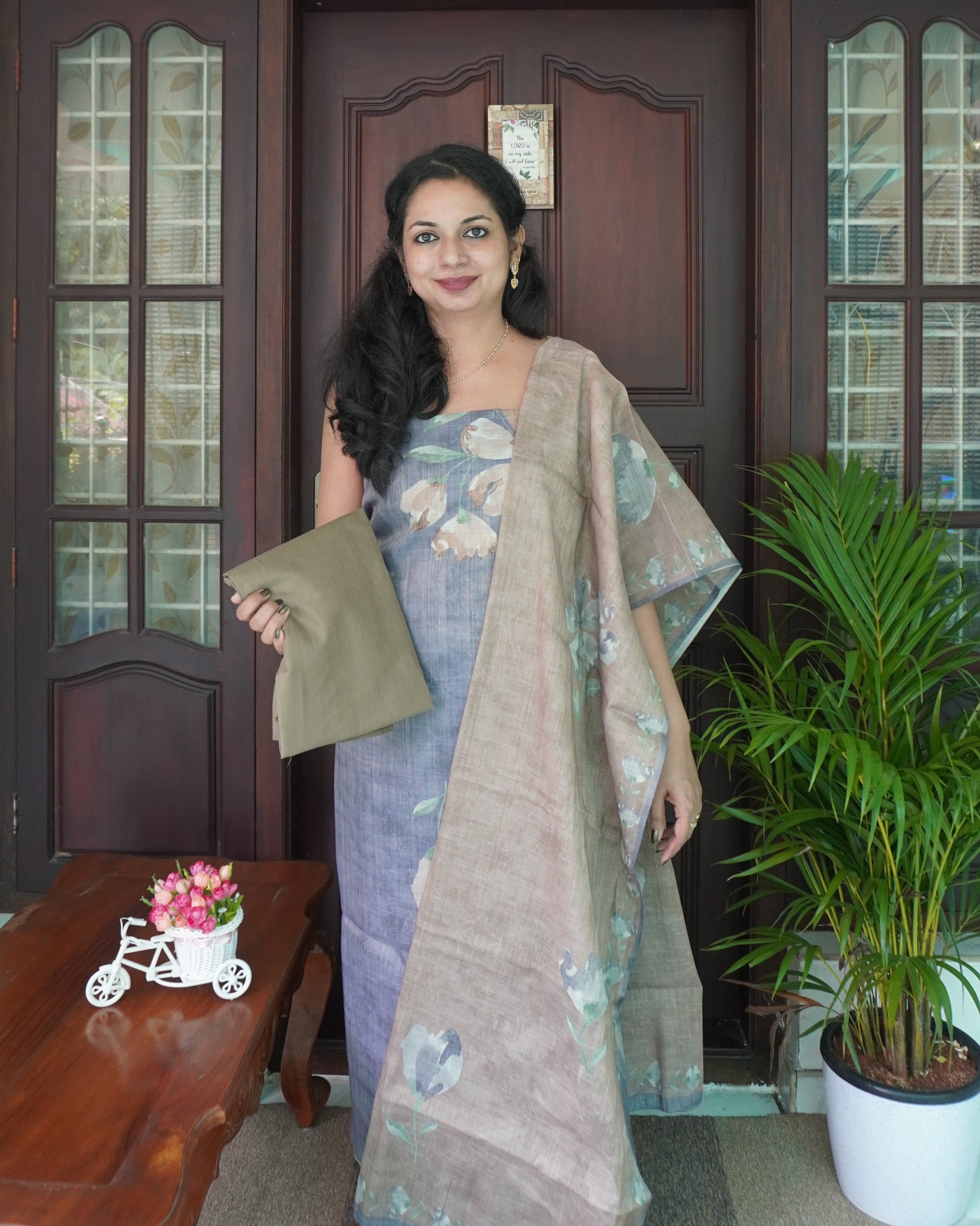 Tissue Unstitched Salwar Set- 0010