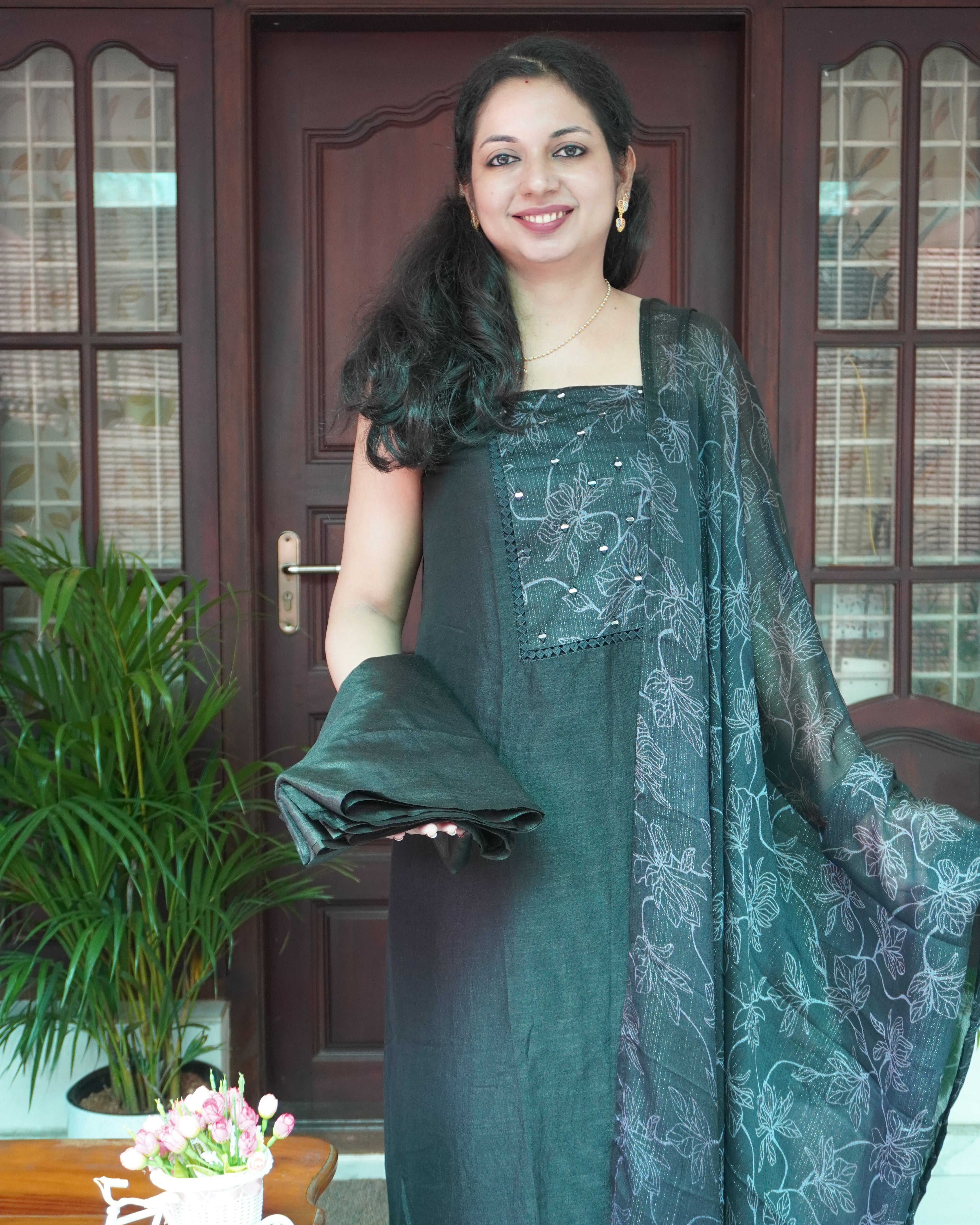 Vijithra Silk Unstitched Salwar Set- 0021