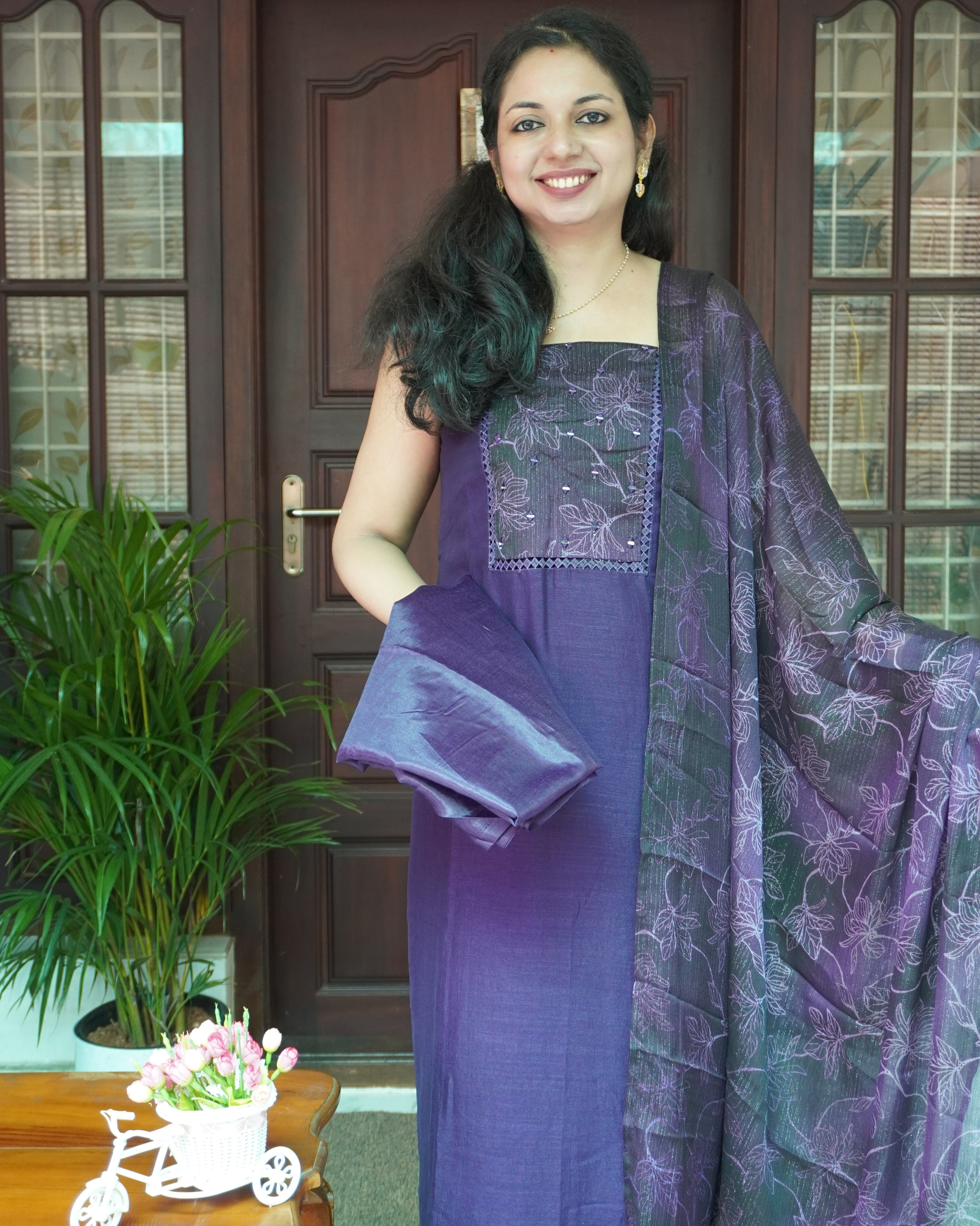 Vijithra Silk Unstitched Salwar Set- 0021