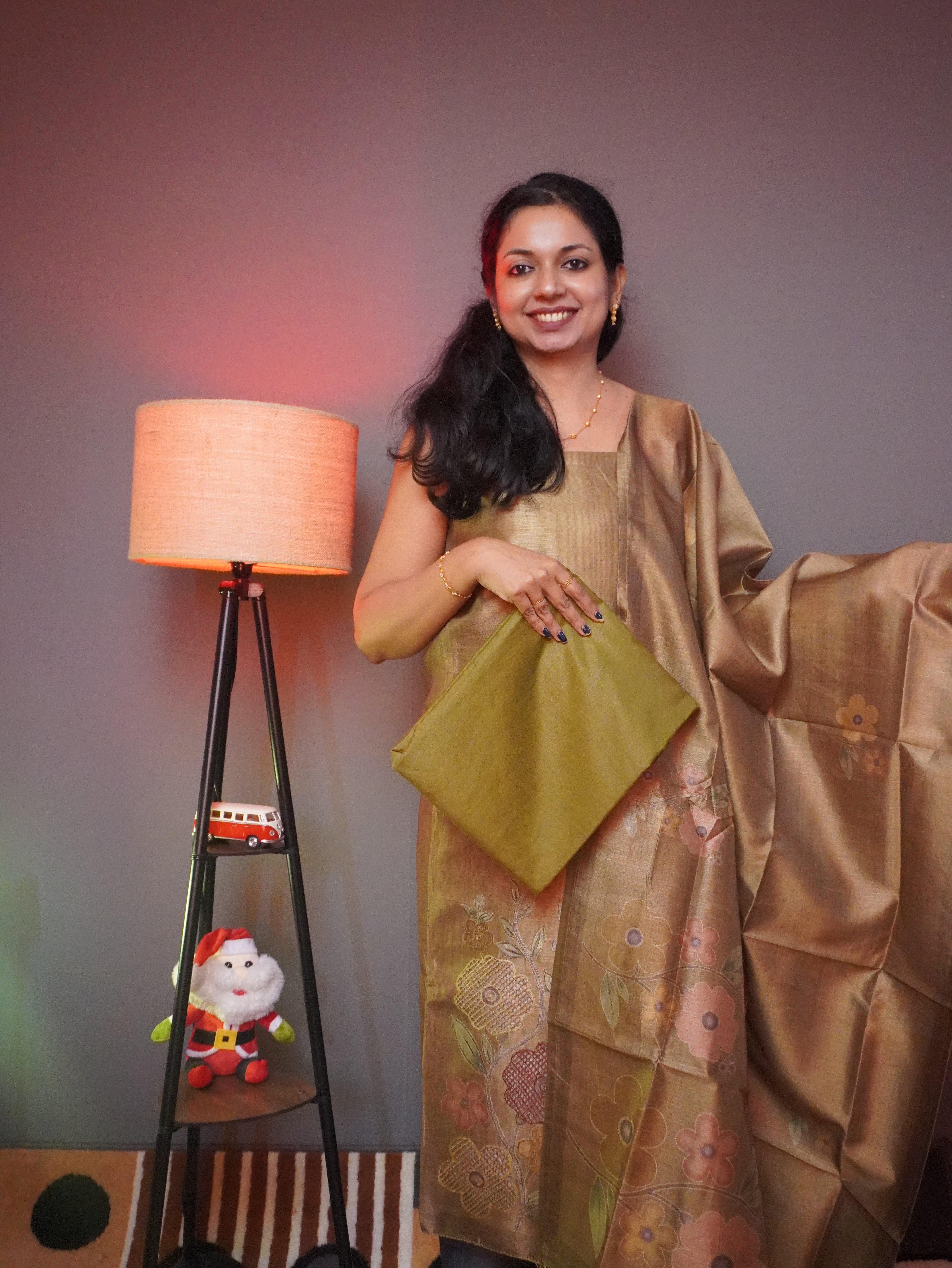 Semi Tussar Unstitched Salwar Set -0034