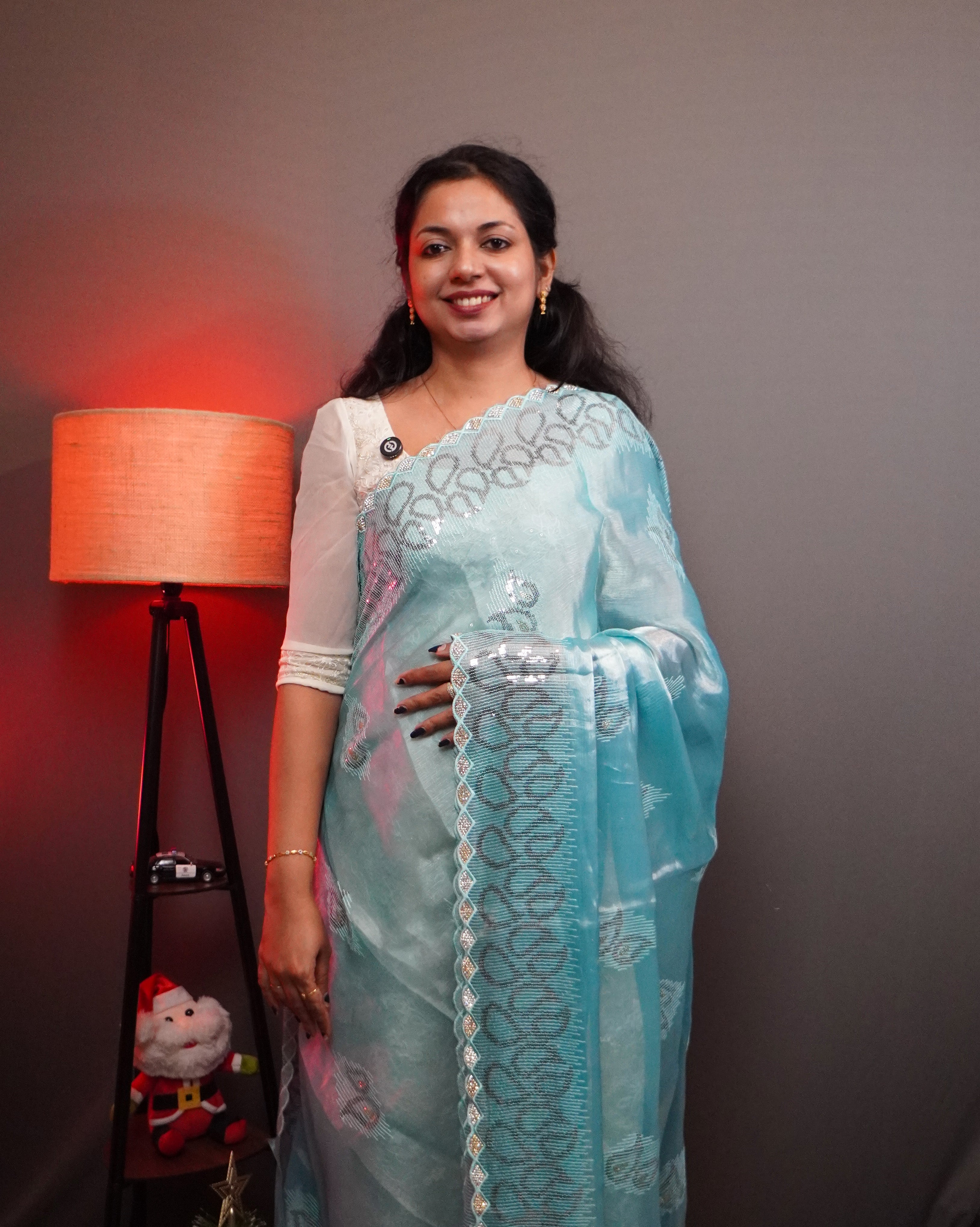 Crushed Organza Saree- 0035