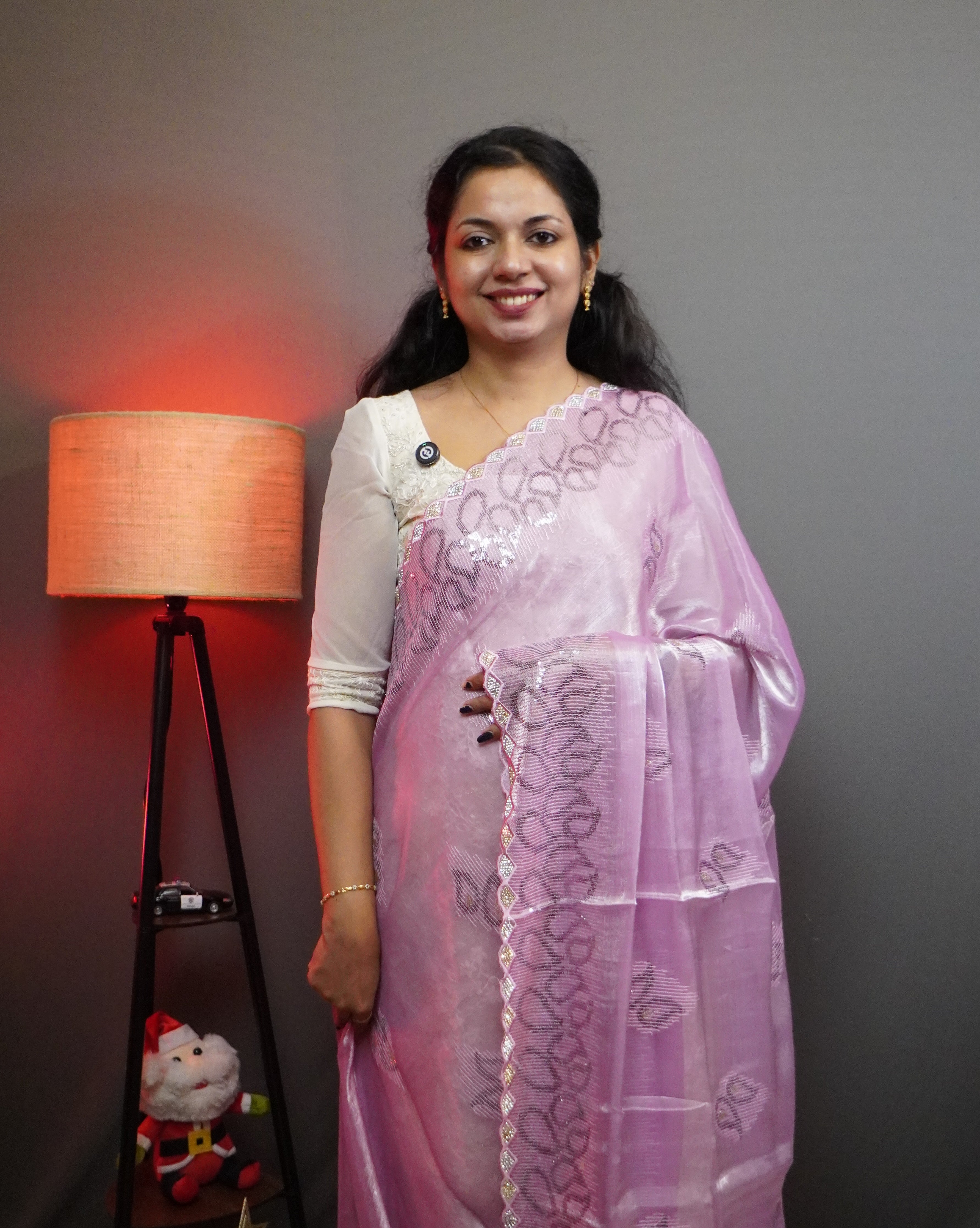 Crushed Organza Saree- 0035