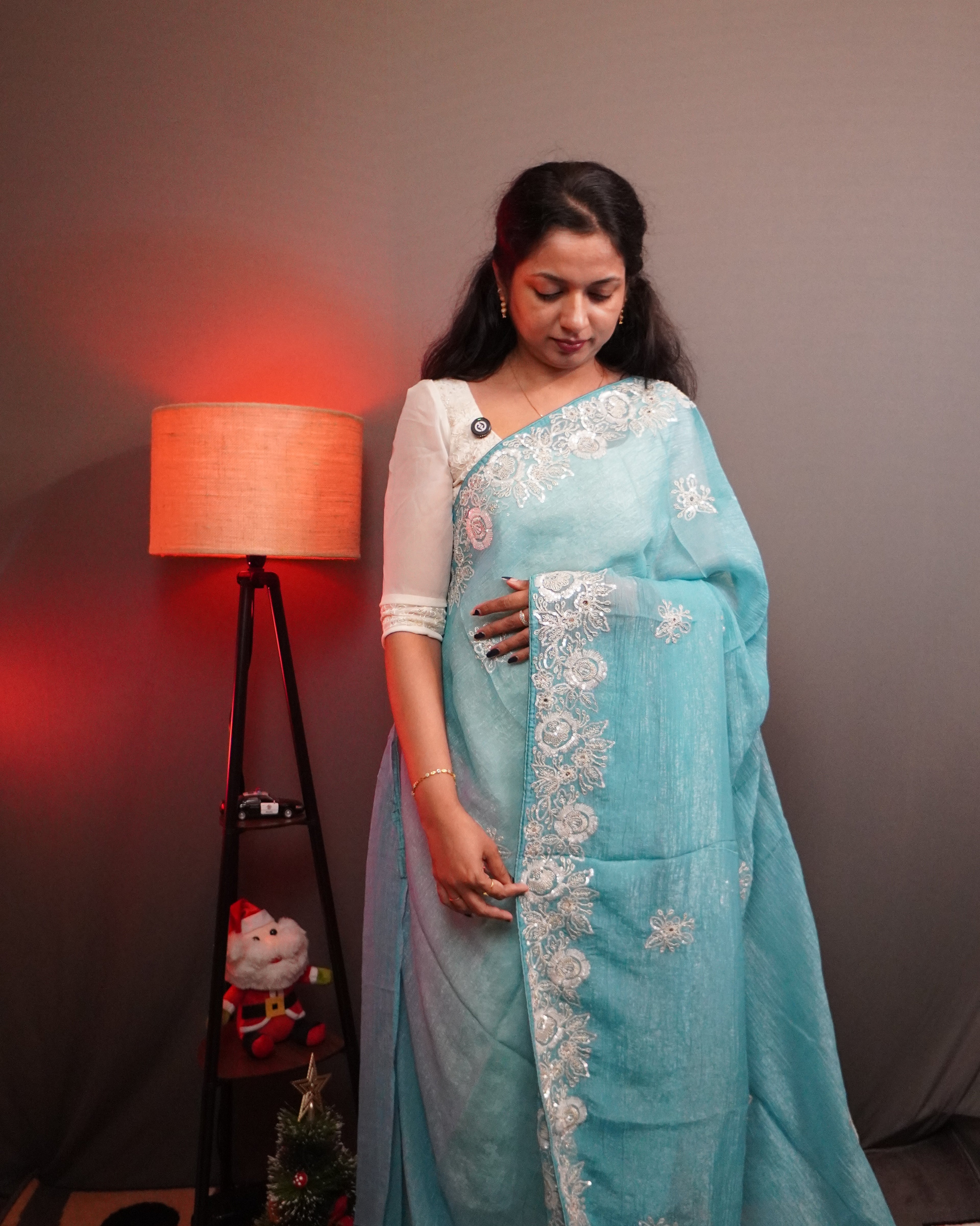 Crushed Organza Saree -0036