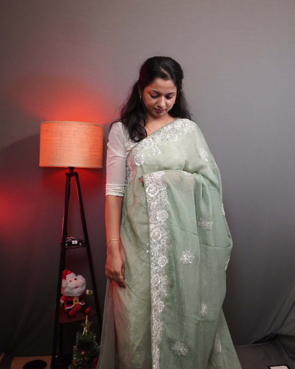 Crushed Organza Saree -0036