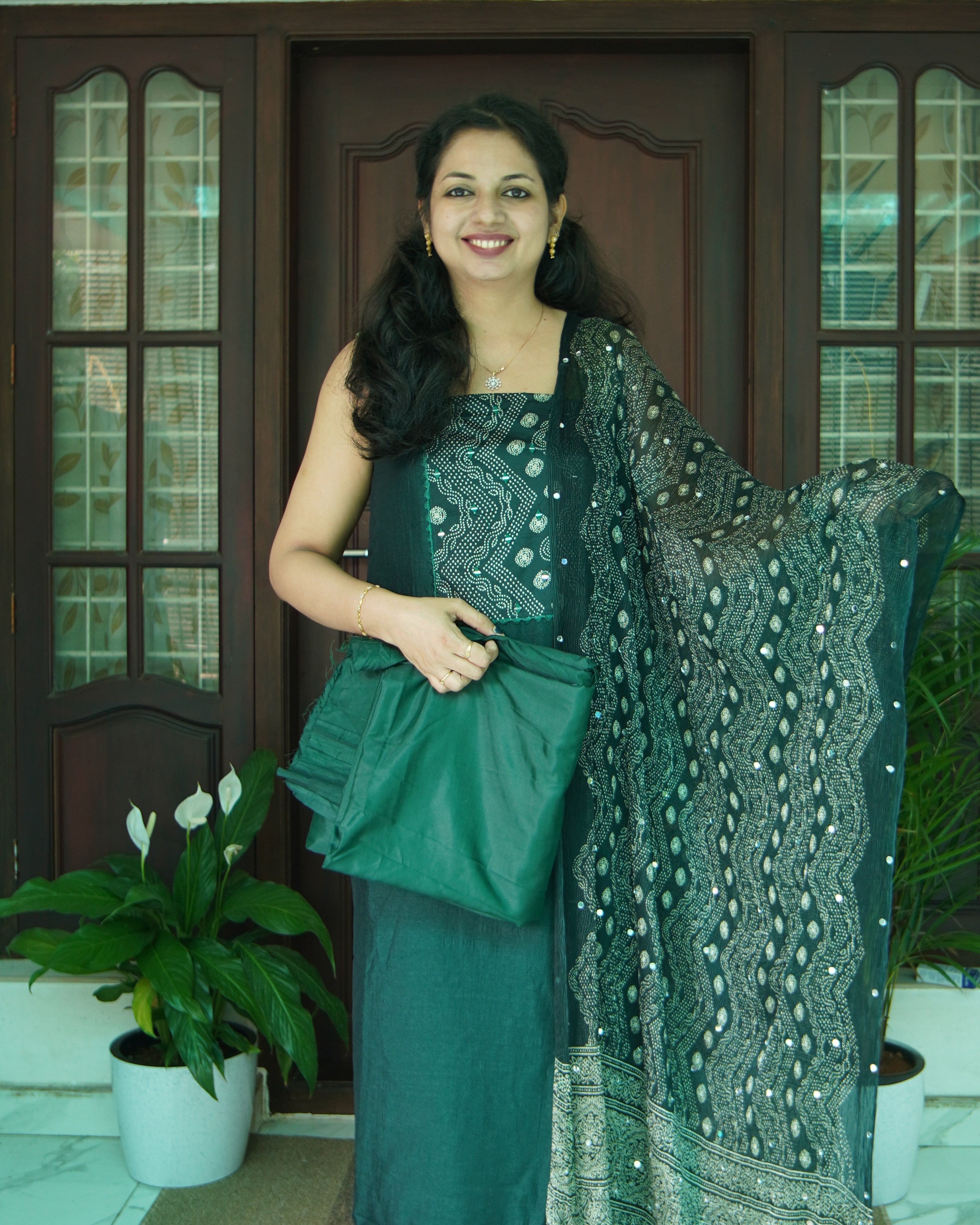 Vijithra Silk Unstitched 4 Piece Salwar Set-0039