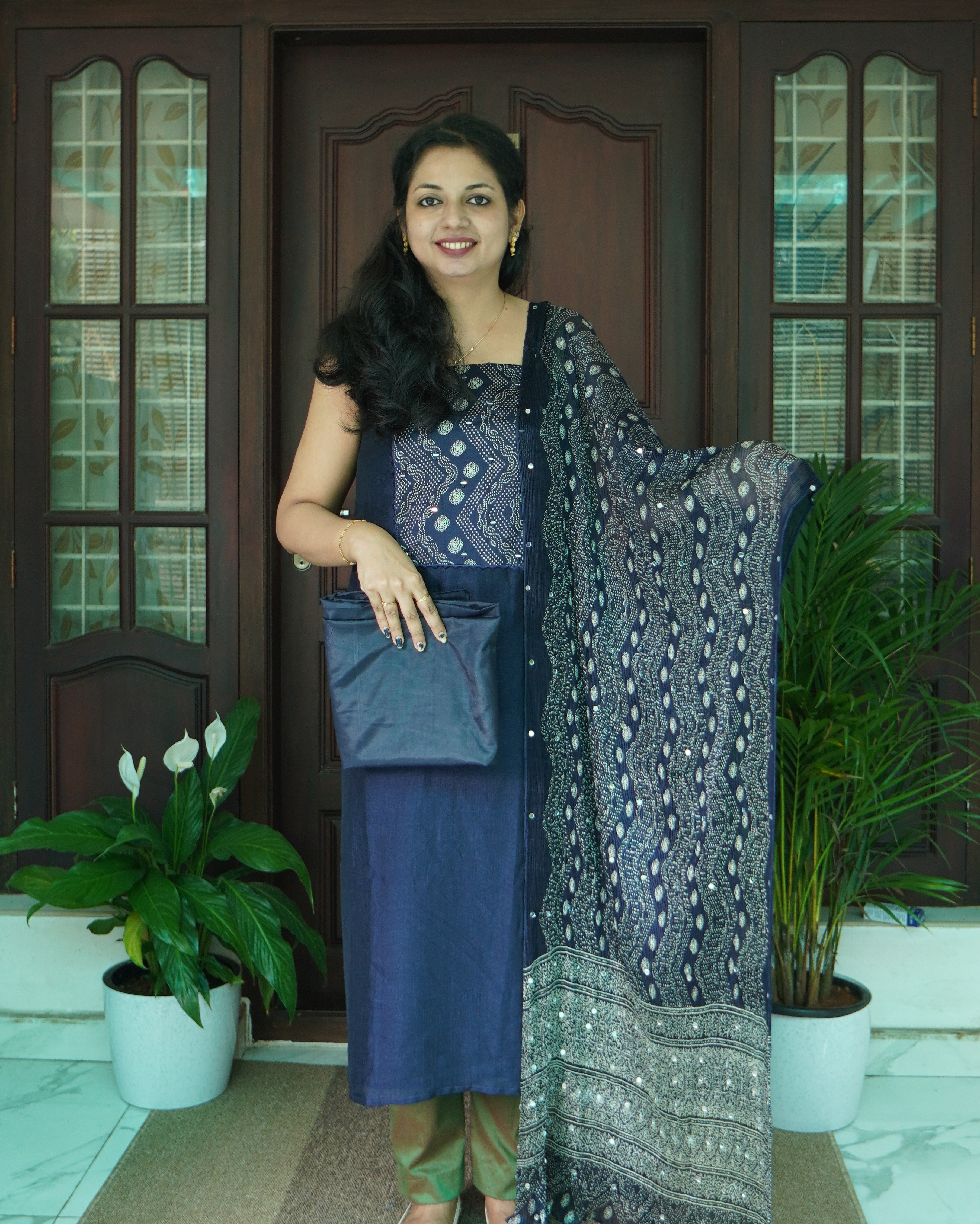 Vijithra Silk Unstitched 4 Piece Salwar Set-0039