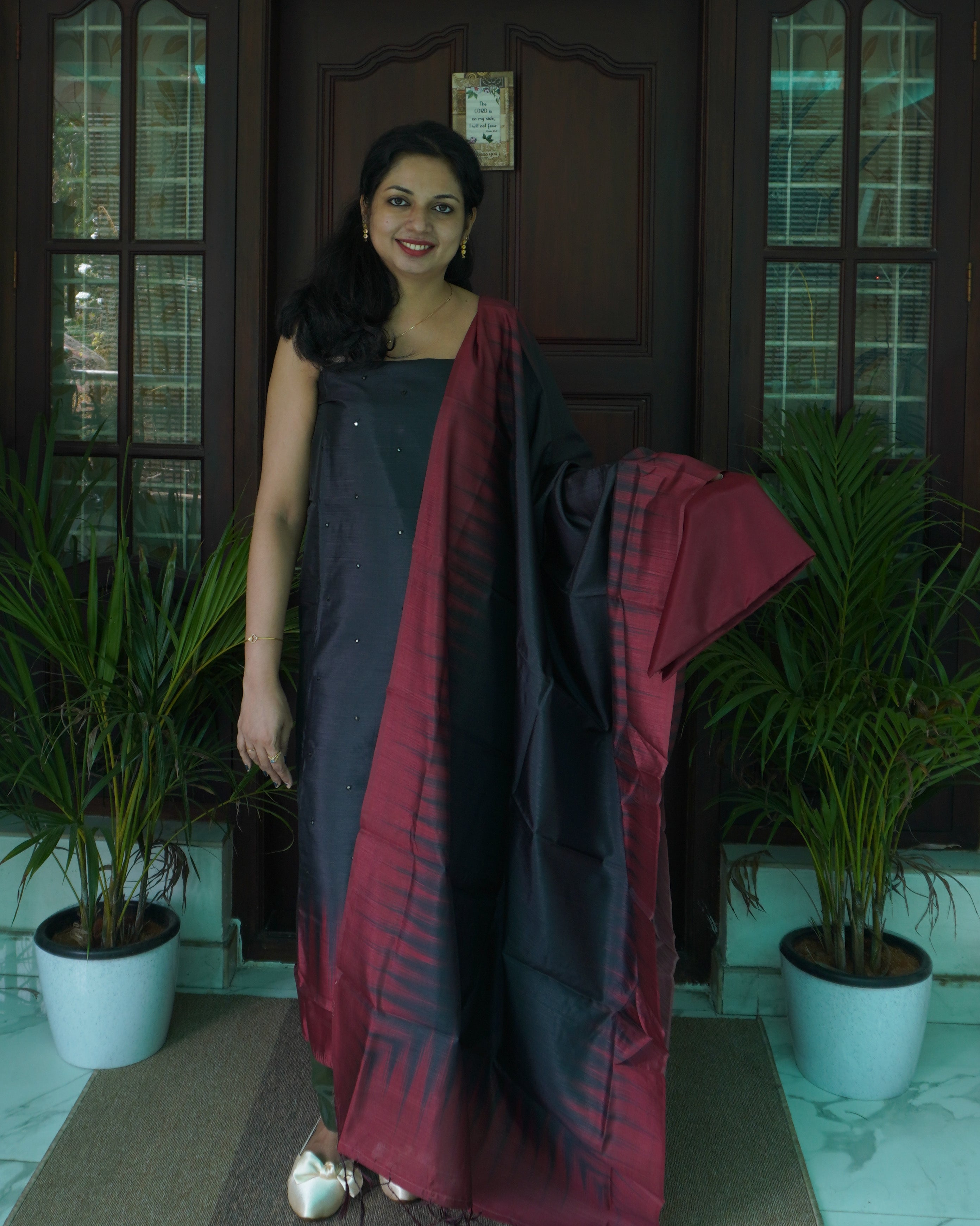 Semi Silk Unstitched Salwar Set-0049