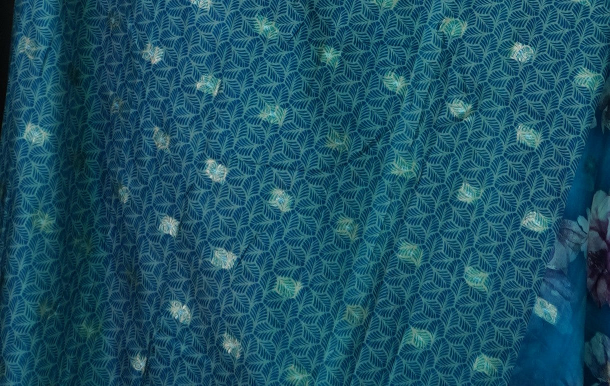 Semi Linen Saree with Floral Print-0050-1