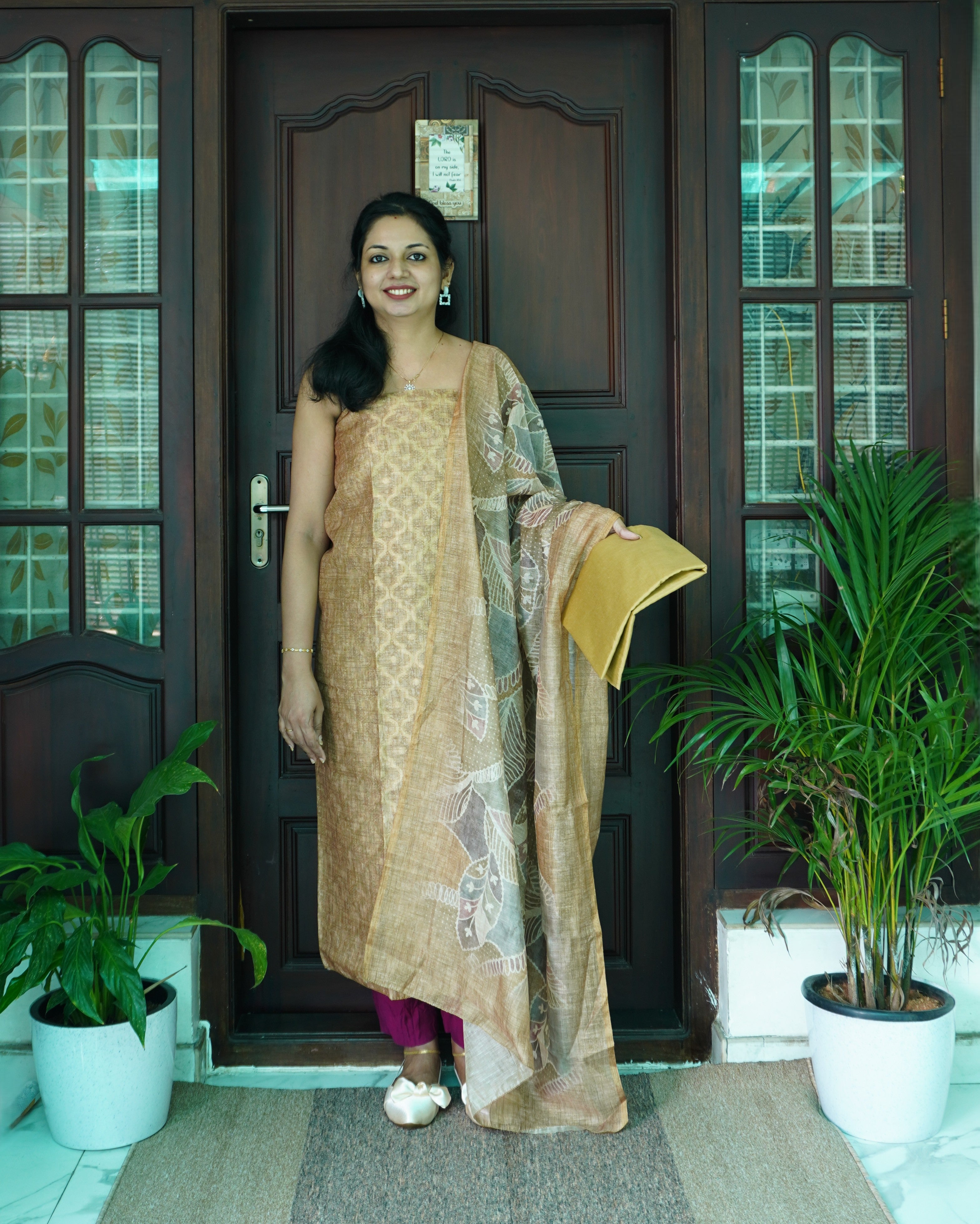 Tissue Unstitched Salwar Set with Banarasi Weaving-0051